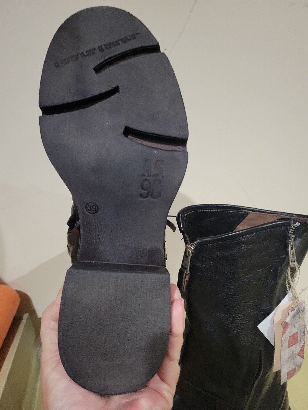 NWT A.S.98 EMORY Black Leather Mid-Calf Buckle Boots - Women 8.5 9 - Picture 8 of 8
